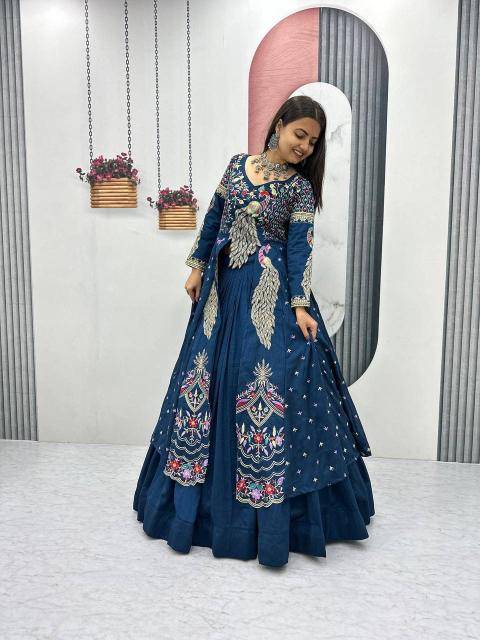 Pc-528 Vichitra Blue Party wear lehenga choli wholesale